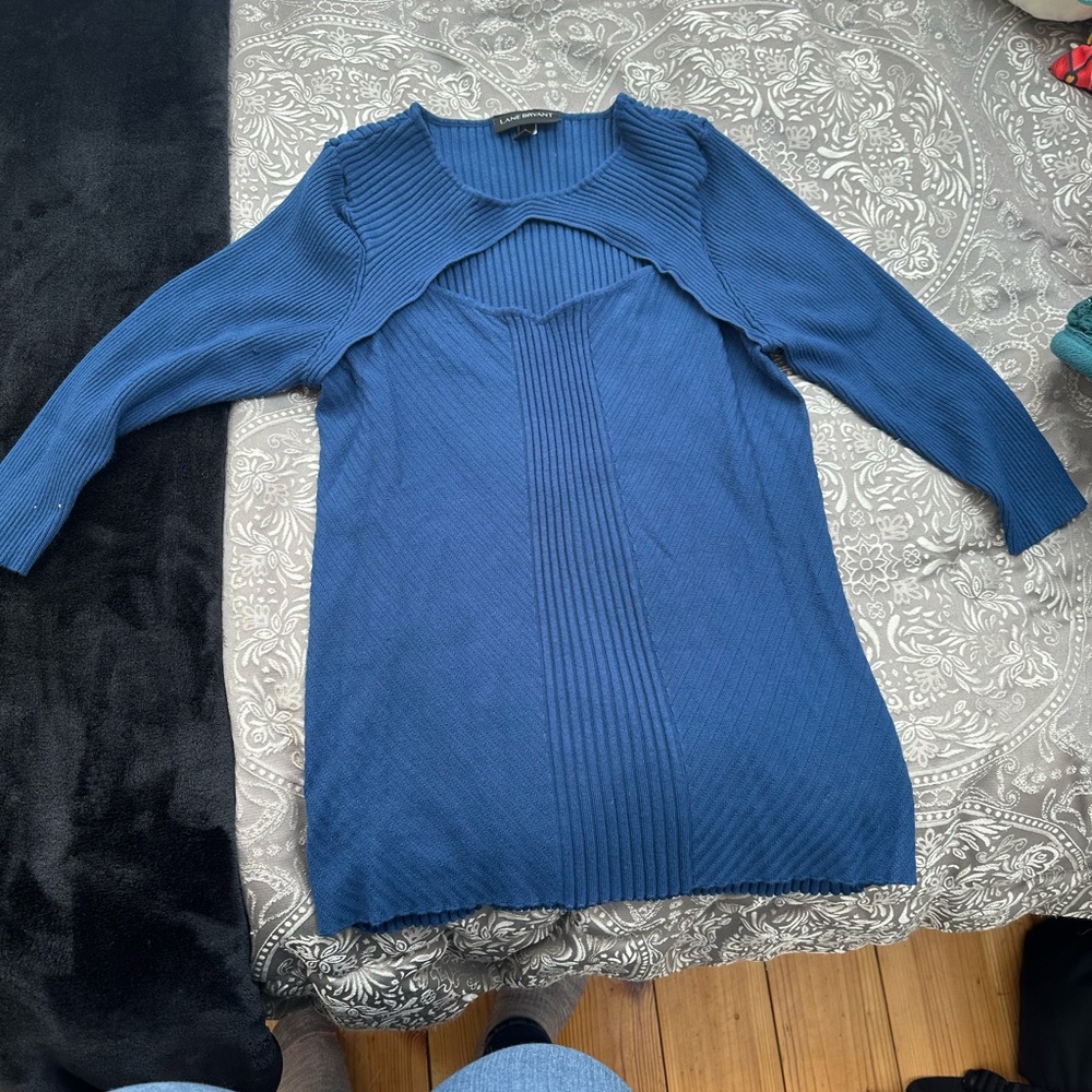 Lane Bryant Blue Crew Neck Sweater